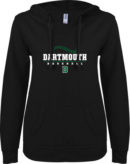 Dartmouth ENZA Womens V Notch Raw Edge Fleece Hoodie Baseball - ONLINE ONLY