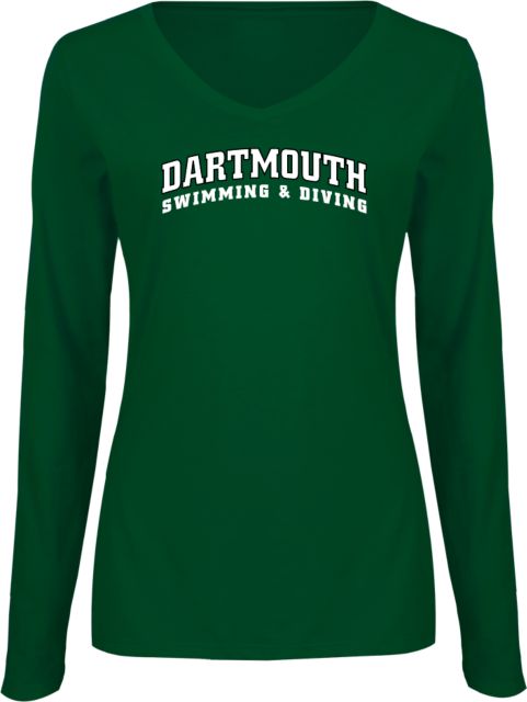 Dartmouth Womens Long Sleeve V Neck Tee  Swimming and Diving - ONLINE ONLY